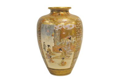 Lot 443 - A late 19th century ovoid satsuma vase,...