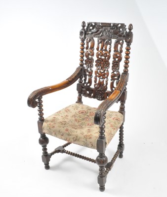 Lot 530 - A late Victorian, Restoration style, oak...