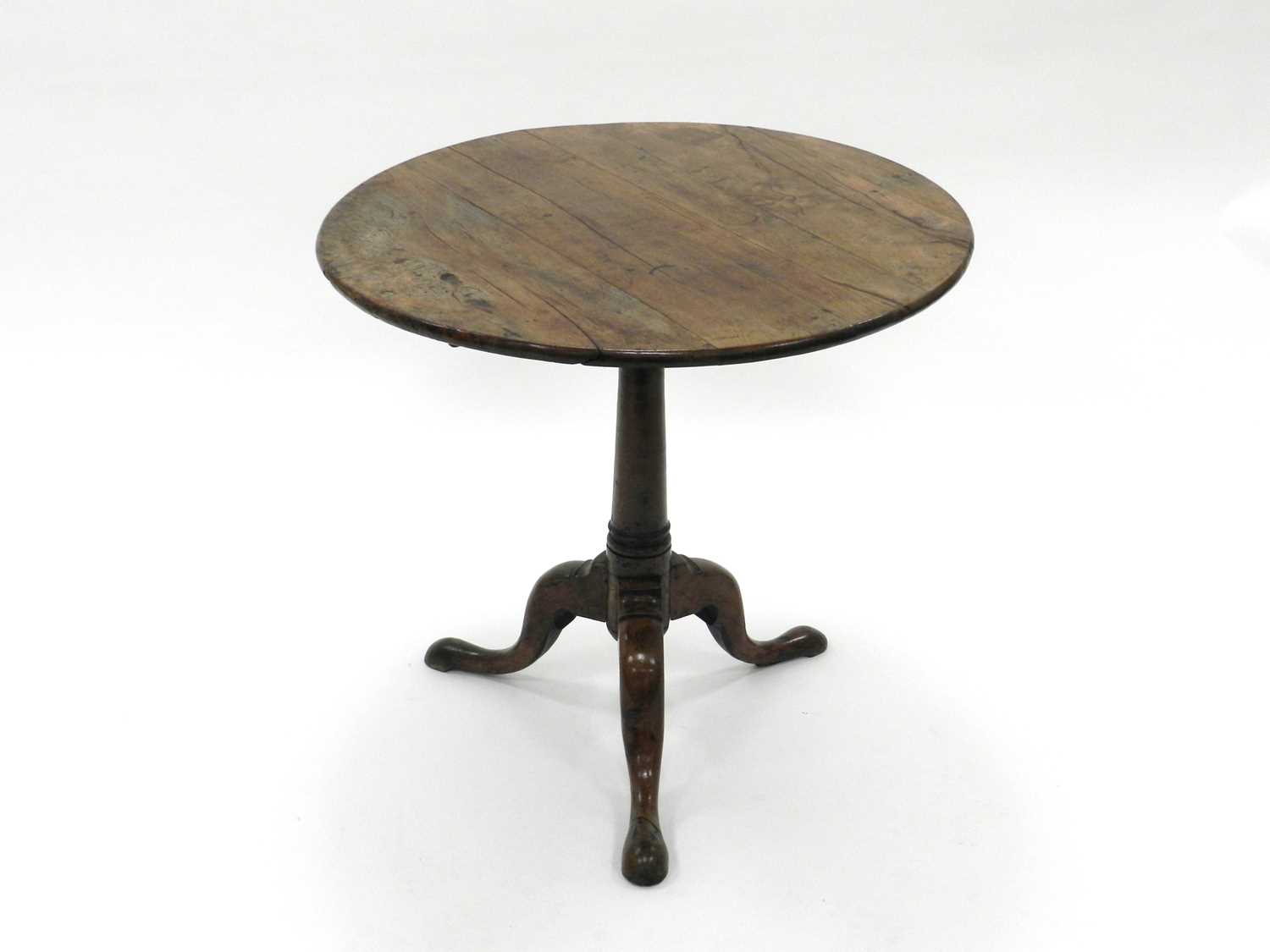 Lot 417 - A George III yew tripod table, with a...