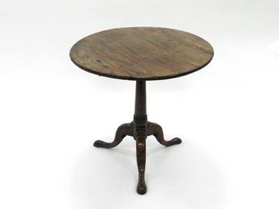Lot 417 - A George III yew tripod table, with a...