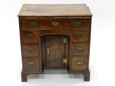 Lot 419 - A George II walnut veneered dressing chest,...