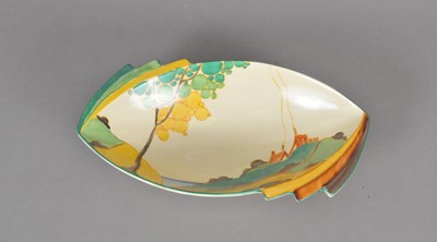 Lot 294 - A Clarice Cliff 'Secrets' fan-shaped bowl,...