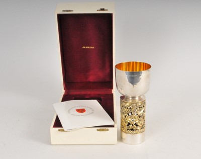 Lot 103 - A commemorative silver and gilt Hereford Cathedral goblet