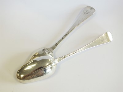 Lot 373 - A George II Newcastle silver Hanoverian pattern spoon
