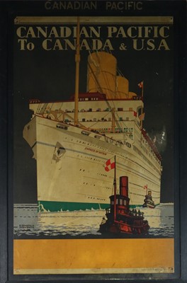 Lot 51 - Kenneth D Shoesmith, Canadian Pacific Poster, Empress of Britain