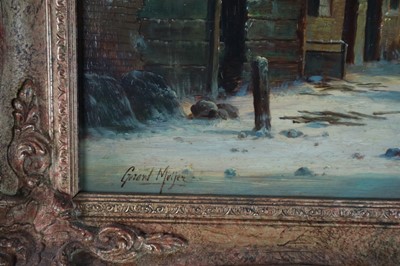 Lot 62 - Gerard Meijer (Dutch School 19th Century), Winter Street Scene