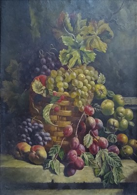 Lot 792 - Still Life Study of Fruit in a Basket