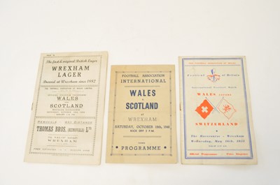 Lot 102 - WALES v SCOTLAND at Wrexham, 1946. With a...