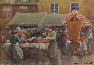 Lot 708 - Francis B. Tiche (British 1885-1926), Saturday Market, King's Lynn