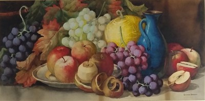 Lot 77 - Giovanni Barbaro (Italian 1864-1915), Still Life with Fruit