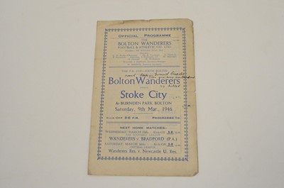 Lot 110 - BOLTON WANDERERS v STOKE CITY, FA Cup 6th...