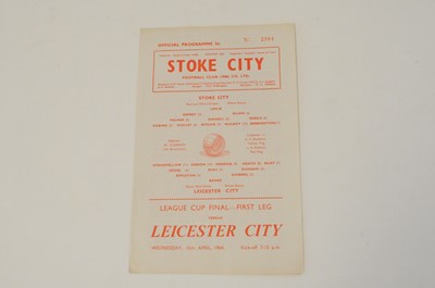 Lot 111 - STOKE CITY V LEICESTER CITY, League Cup Final...