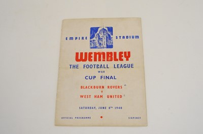 Lot 134 - WAR CUP FINAL 1940, Blackburn Rovers v West...