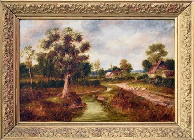 Lot 293 - Attributed to Maude Goodman (c.1860-1938), Sheep on a Country Track