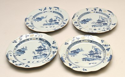 Lot 213 - A set of four Nanking cargo Chinese blue and...