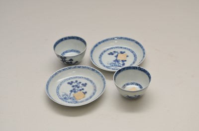 Lot 214 - A pair of Nanking cargo miniature blue and...