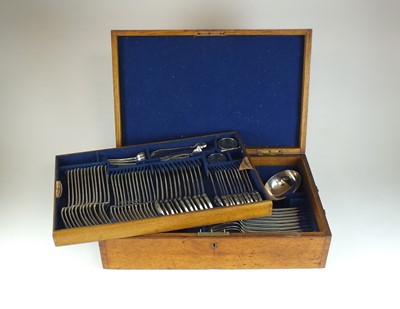 Lot 33 - A Victorian cased canteen of silver flatware