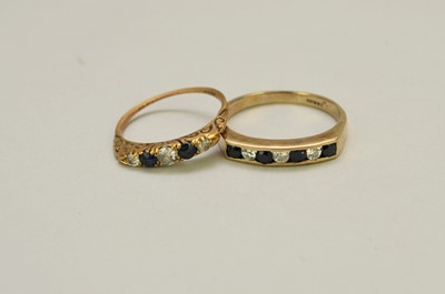 Lot 114 - Two sapphire and diamond rings