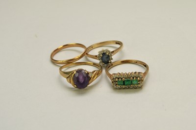 Lot 115 - Four 9ct gold rings