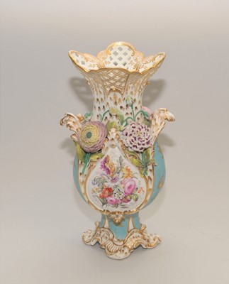 Lot 186 - A Coalbrookdale floral encrusted vase, circa...