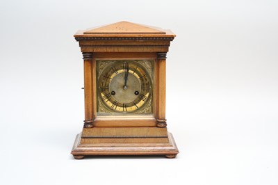 Lot 294 - A small walnut cased mantle clock, with an...