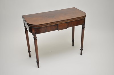 Lot 375 - A 19th century mahogany fold-over tea table,...