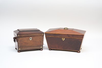 Lot 265 - Two 19th century sarcophagus shaped tea...