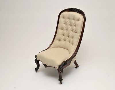 Lot 371 - A Victorian mahogany framed spoon back chair,...
