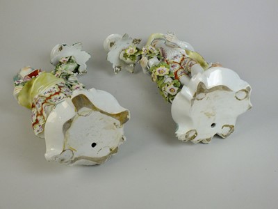 Lot 246 - A pair of Derby porcelain candlesticks, circa 1760