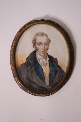 Lot 79 - Miniature Portrait of a Gentleman with White Stock