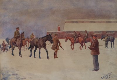 Lot 56 - Major G.A. Cattley (British 1878-1966), Cavalry Horse Inspection