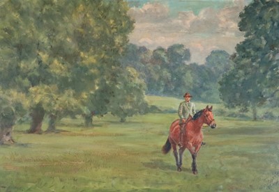 Lot 3 - Major G.A. Cattley (British 1878-1966), Self Portrait on Rainbow
