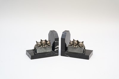Lot 236 - A decorative pair of French cast metal and...