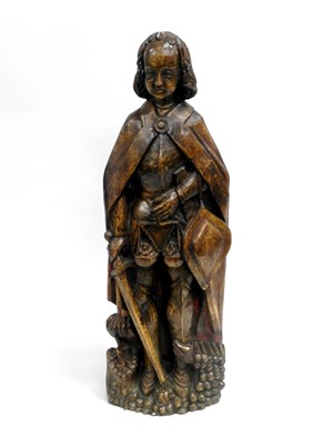 Lot 458 - A Northern European carved oak figure of...