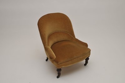 Lot 322 - A small, low Victorian upholstered armchair,...