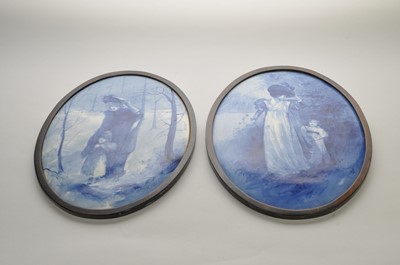 Lot 184 - A pair of late Victorian oval plaques, probably Doulton Burslem