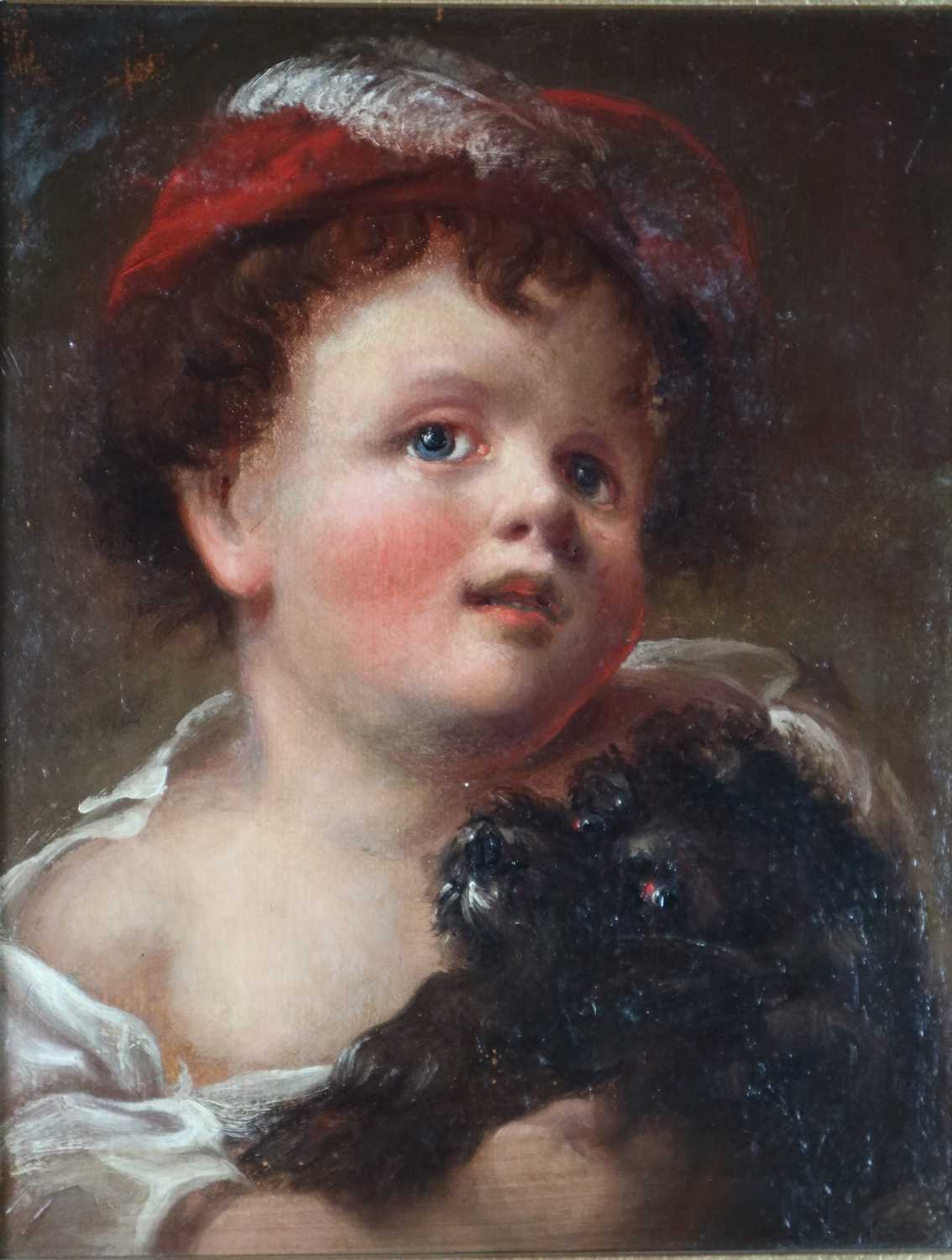 Lot 41 - Portrait of a Young Boy and Black Dog
