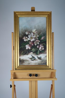 Lot 76 - E.N. Clalon (19th Century), Still Life of a Helleborus and Blue Tits