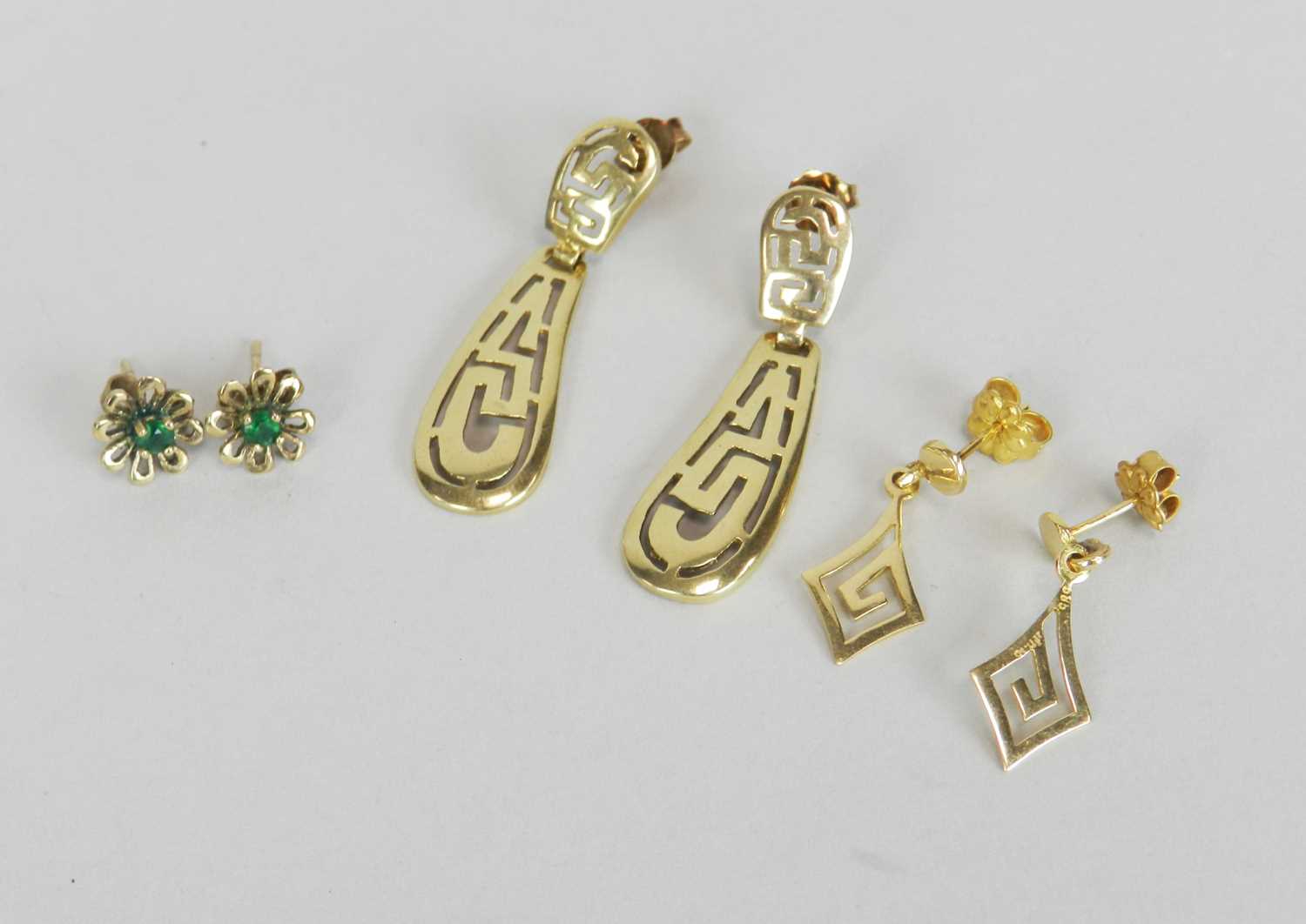 Lot 35 - Three pairs of earrings