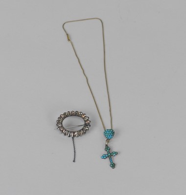 Lot 149 - A 19th century turquoise set crucifix pendant