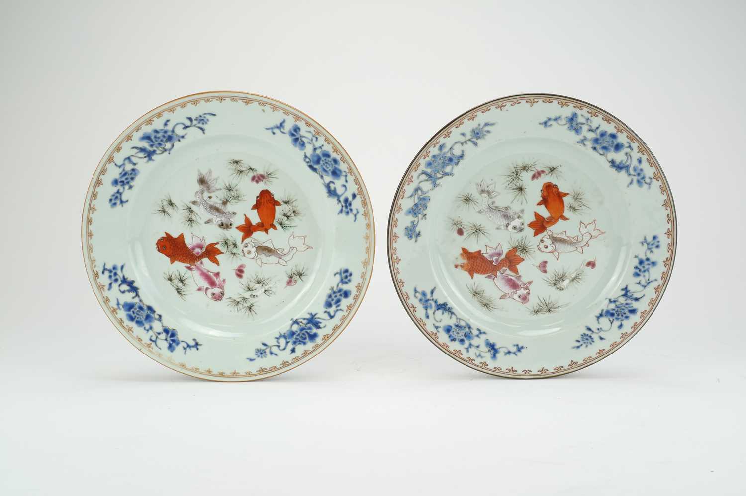 Lot 316 - A pair of Chinese famille rose plates, 18th century