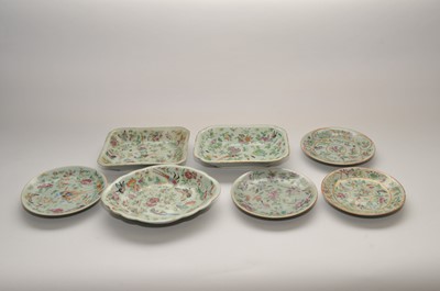Lot 221 - An associated collection of Cantonese celadon...