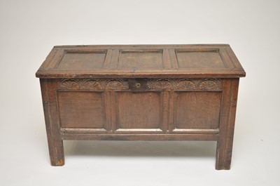 Lot 311 - A small 18th century and later panelled oak...