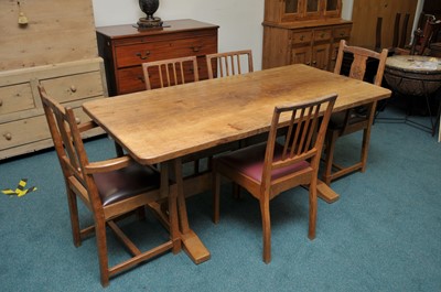 Lot 318 - Alan Grainger (Acornman) a pale oak refectory...