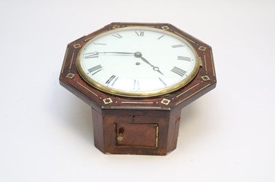 Lot 290 - A 19th century fusee wall clock, the painted...