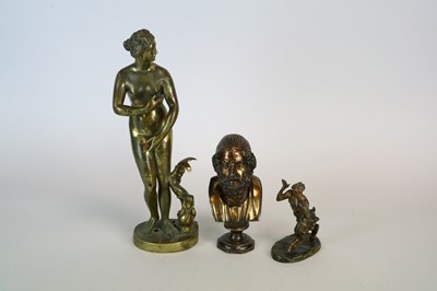 Lot 243 - A cast brass study of Venus,the figure...