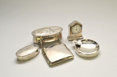 Lot 94 - An oval silver dressing table box