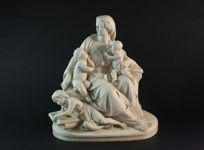 Lot 257 - Wedgwood Carrera parian group of Charity