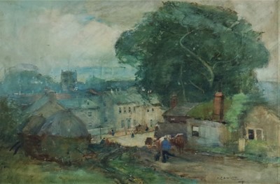 Lot 44 - Fred Lawson (British 1888-1968), Village Scene