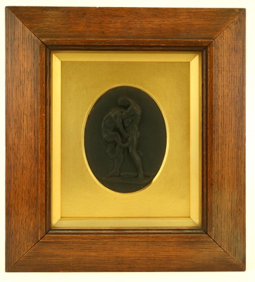 Lot 283 - Wedgwood black basal oval plaque, late 19th century